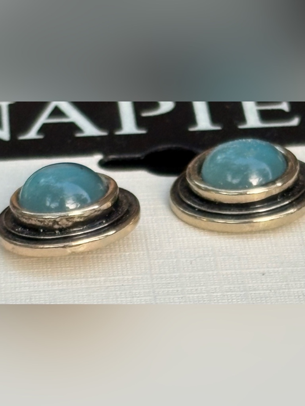 Napier Silver and Blue Stud Earrings